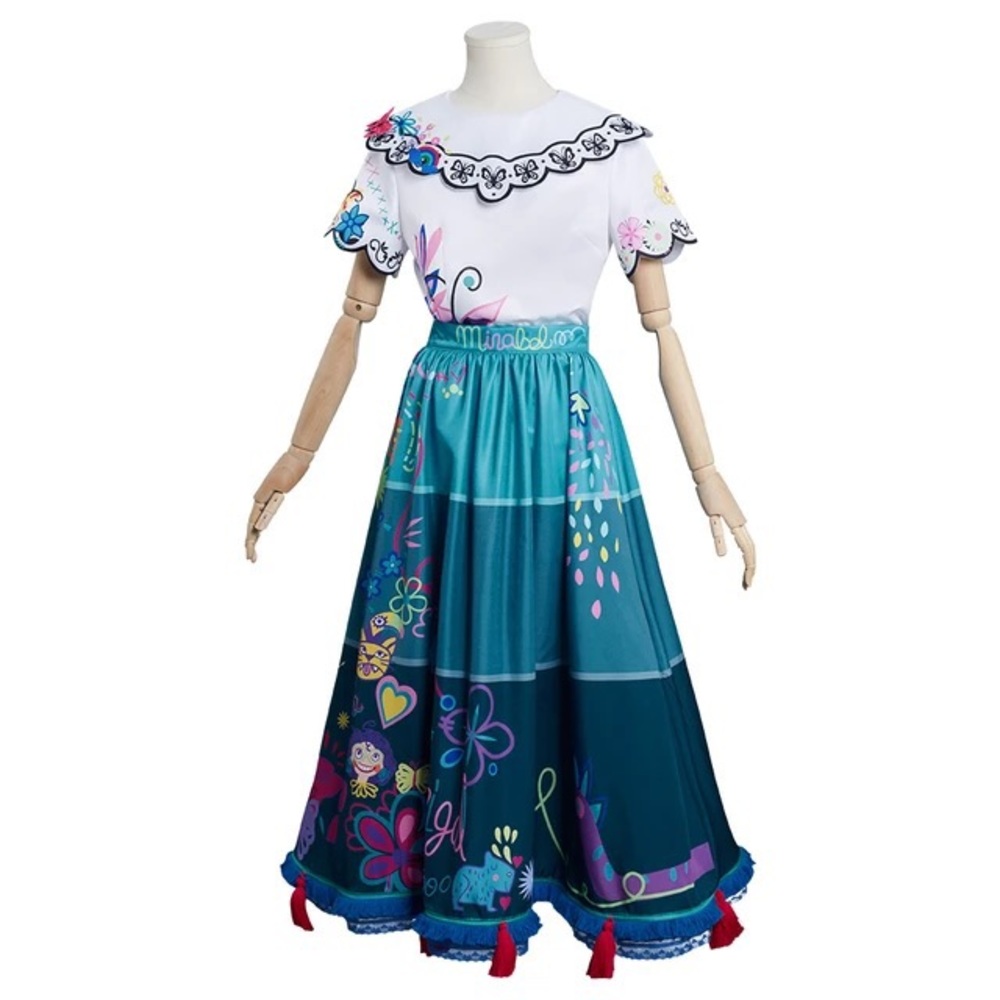 Adult Women Girls Mirabel Cosplay Costume Dress Outfits
